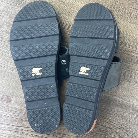 Sorel Women’s Torpeda Slide II Black Leather and SuedeSlip On Sandal,  7.5 - Picture 9 of 10